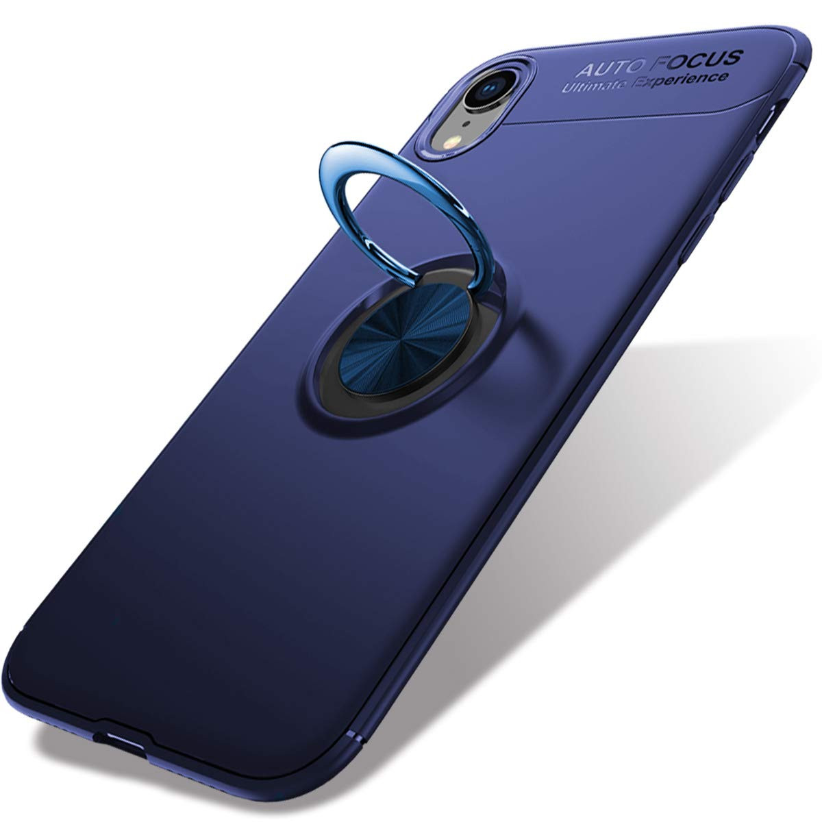 TPU чехол Deen ColorRing под магнитный держатель (opp) для Apple iPhone XR (6.1") Синий / Синий