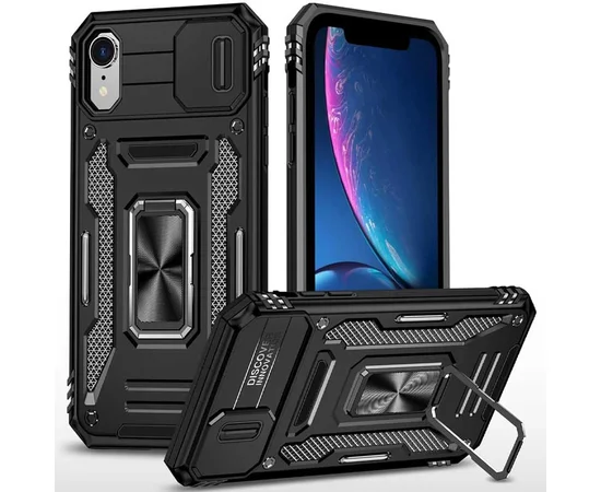Ударопрочный чехол Camshield Army Ring для Apple iPhone XR (6.1") Черный / Black
