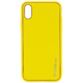 Кожаный чехол Xshield для Apple iPhone XR (6.1") Желтый / Yellow