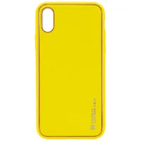 Кожаный чехол Xshield для Apple iPhone XR (6.1") Желтый / Yellow