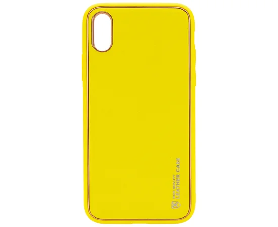 Кожаный чехол Xshield для Apple iPhone XR (6.1") Желтый / Yellow