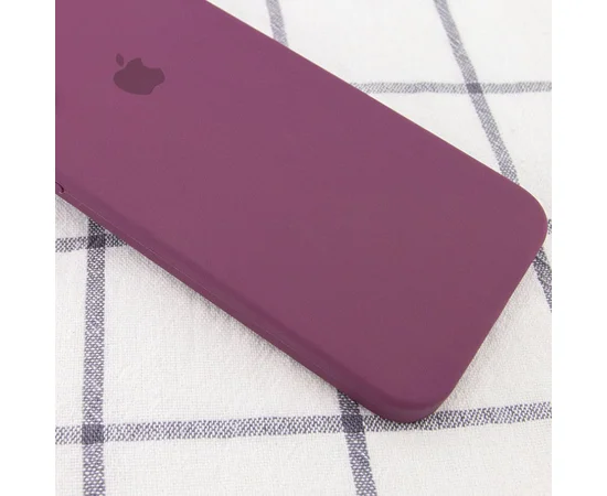 Чехол Silicone Case Square Full Camera Protective (AA) для Apple iPhone XR (6.1") Бордовый / Maroon