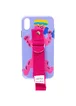 Чехол Funny Holder с цветным ремешком для Apple iPhone XR (6.1") Фиолетовый / Малиновый