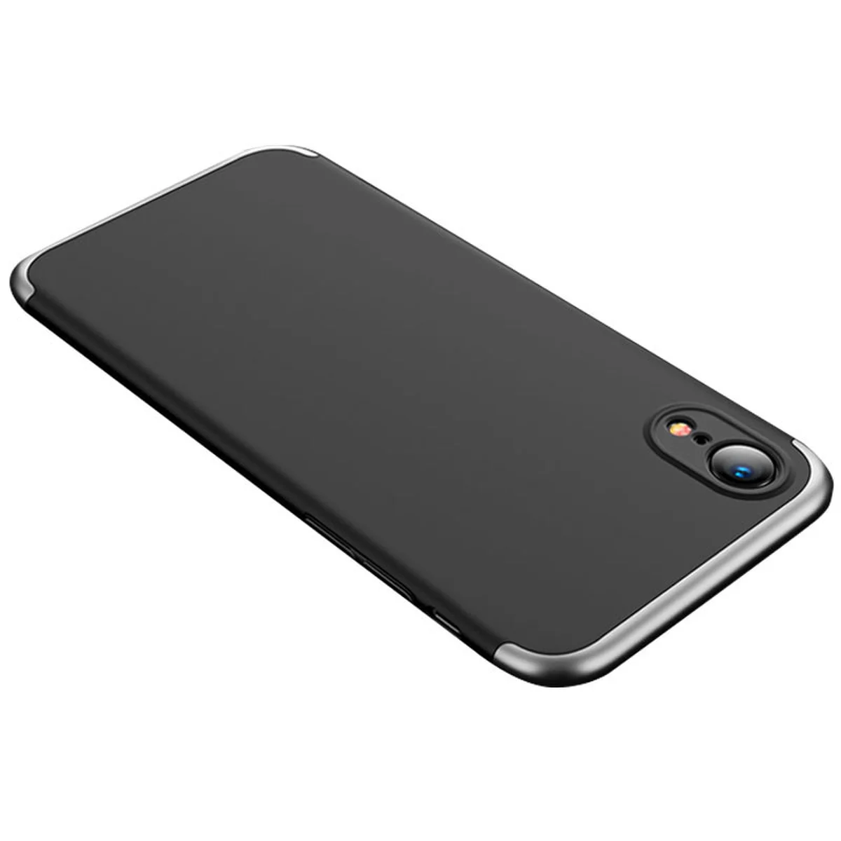 Пластикова накладка GKK LikGus 360 градусів (opp) для Apple iPhone XR (6.1") Чорний / Срібний