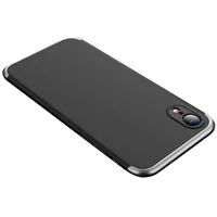 Пластикова накладка GKK LikGus 360 градусів (opp) для Apple iPhone XR (6.1") Чорний / Срібний