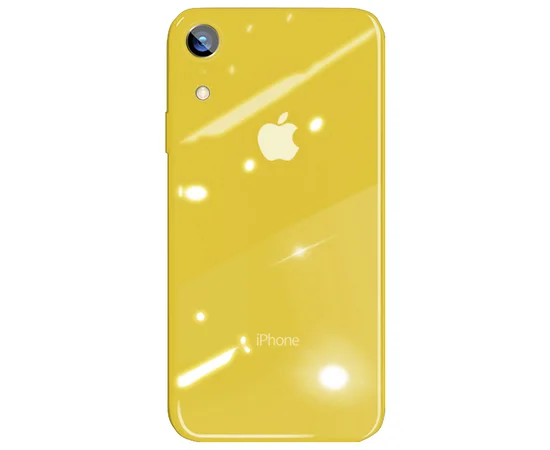 TPU+Glass чехол GLOSSY Logo series для Apple iPhone XR (6.1") Желтый / Yellow