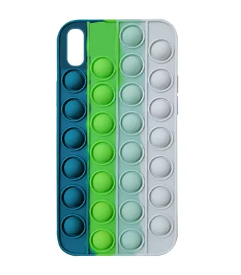 Силіконовий 3D чохол-антистрес Pop it Bubble для Apple iPhone XR (6.1 ") Cosmos blue / White