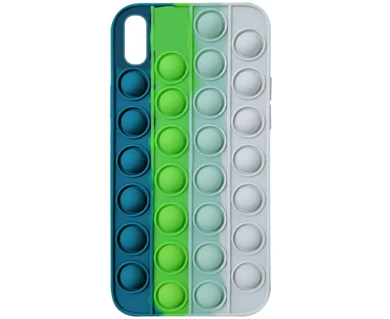Силиконовый 3D чехол-антистресс Pop it Bubble для Apple iPhone XR (6.1") Cosmos blue / White