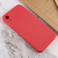 Силиконовый чехол Candy Full Camera для Apple iPhone XR (6.1") Красный / Camellia