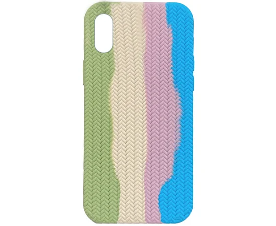 Чехол Silicone case Full Braided для Apple iPhone XR (6.1") Мятный / Голубой