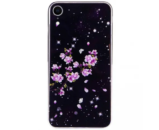 TPU+Glass чехол Fantasy с глянцевыми торцами для Apple iPhone XR (6.1") Цветение