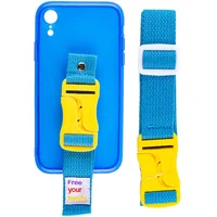 Чехол Handfree с цветным ремешком для Apple iPhone XR (6.1") Синий