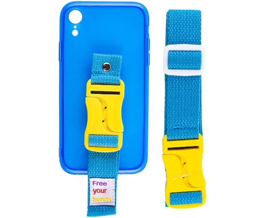 Чехол Handfree с цветным ремешком для Apple iPhone XR (6.1") Синий