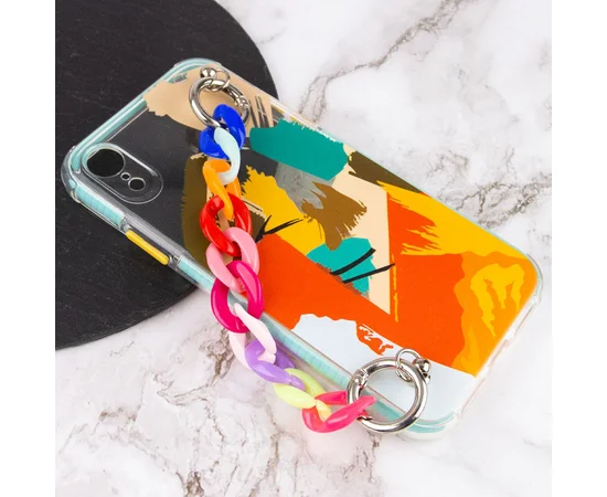TPU+PC чехол Colorspot с ремешком-цепью для Apple iPhone XR (6.1") Tropic