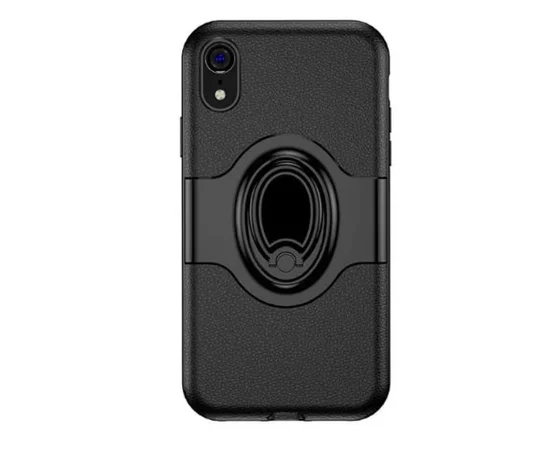 TPU+PC чехол Deen Feather с креплением под магнитный держатель для Apple iPhone XR (6.1") Черный