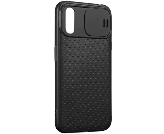 Чехол Camshield Black TPU со шторкой защищающей камеру для Apple iPhone XR (6.1") Черный / Черный