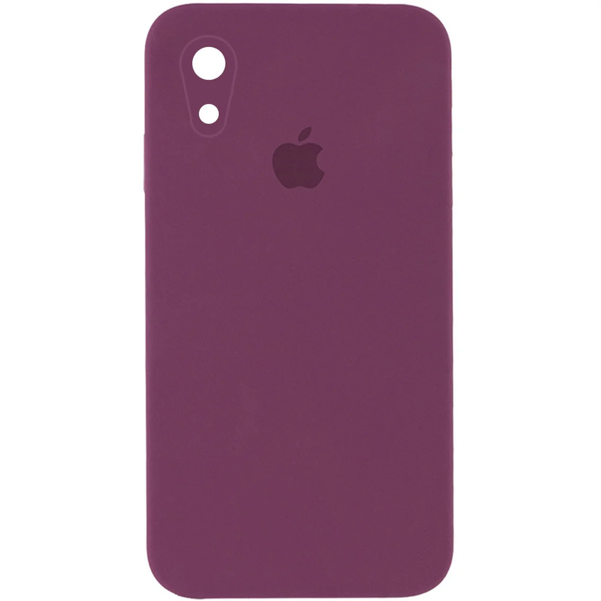 Чохол Silicone Case Square Full Camera Protective (AA) для Apple iPhone XR (6.1 ") Бордовий / Maroon