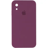 Чохол Silicone Case Square Full Camera Protective (AA) для Apple iPhone XR (6.1 ") Бордовий / Maroon