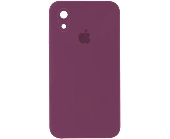 Чехол Silicone Case Square Full Camera Protective (AA) для Apple iPhone XR (6.1") Бордовый / Maroon
