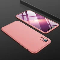 Пластиковая накладка GKK LikGus 360 градусов (opp) для Apple iPhone XR (6.1") Розовый / Rose gold