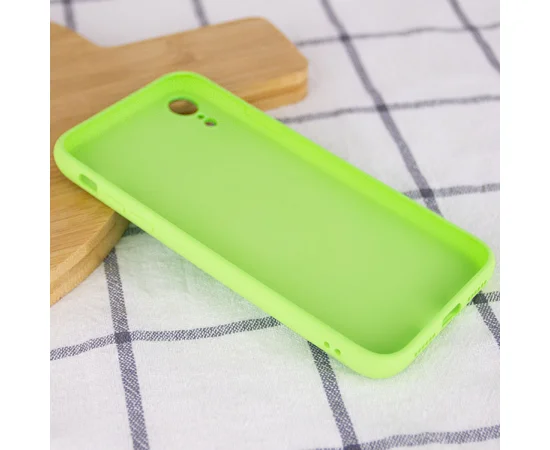 TPU+Glass чехол GLOSSY Logo Full camera (opp) для Apple iPhone XR (6.1") Салатовый