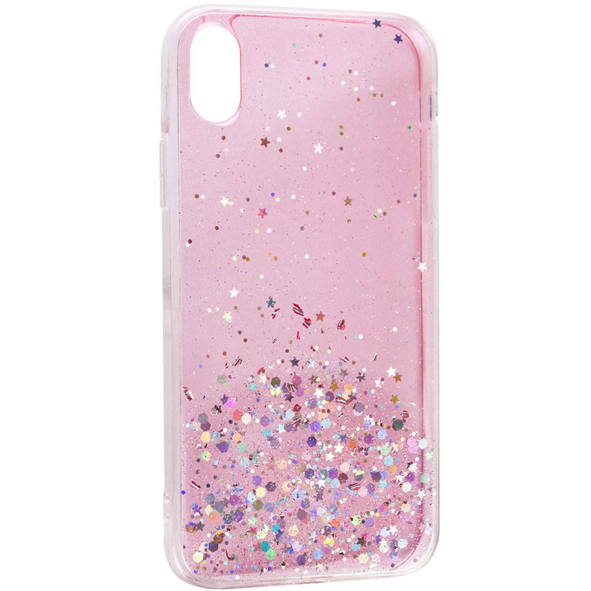 TPU чехол Star Glitter для Apple iPhone XR (6.1") Прозрачный / Розовый