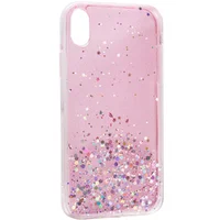 TPU чехол Star Glitter для Apple iPhone XR (6.1") Прозрачный / Розовый