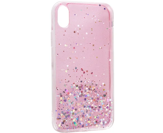 TPU чехол Star Glitter для Apple iPhone XR (6.1") Прозрачный / Розовый