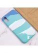 Чехол Silicone case full Aquarelle для Apple iPhone XR (6.1") Бирюзово-белый