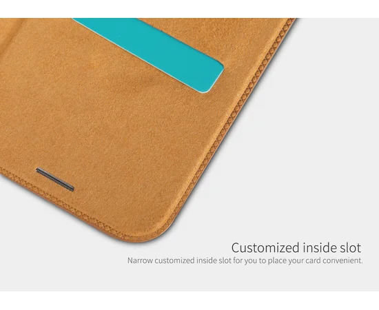 Кожаный чехол (книжка) Nillkin Qin Series для Apple iPhone XR (6.1") Коричневый