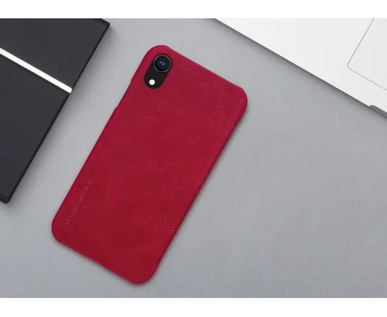 Кожаный чехол (книжка) Nillkin Qin Series для Apple iPhone XR (6.1") Красный