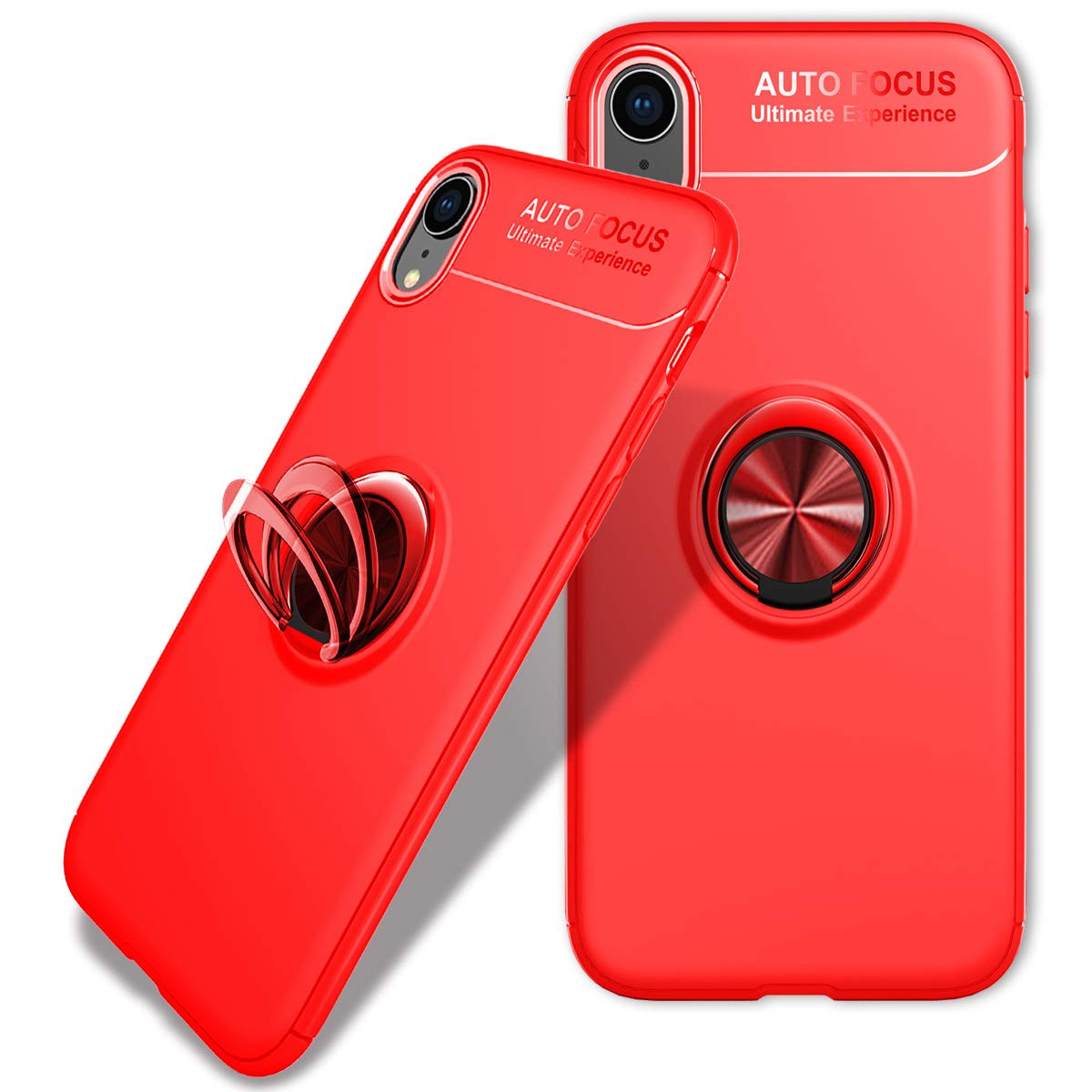 TPU чехол Deen ColorRing под магнитный держатель (opp) для Apple iPhone XR (6.1") Красный / Красный