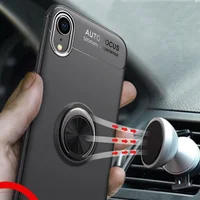 TPU чехол Deen ColorRing под магнитный держатель (opp) для Apple iPhone XR (6.1") Черный / Черный