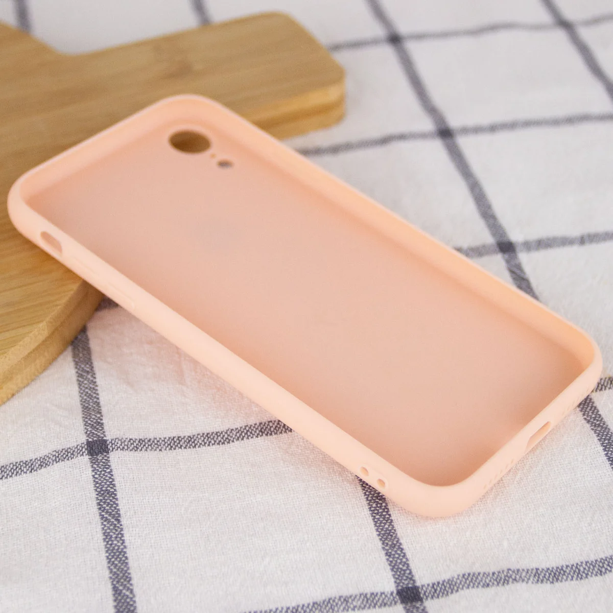 TPU+Glass чехол GLOSSY Logo Full camera (opp) для Apple iPhone XR (6.1") Персиковый