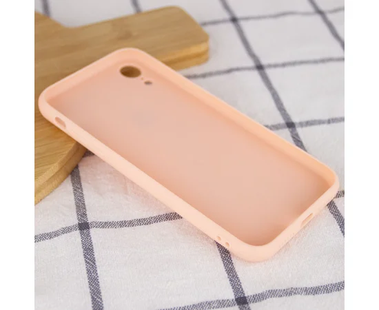 TPU+Glass чехол GLOSSY Logo Full camera (opp) для Apple iPhone XR (6.1") Персиковый