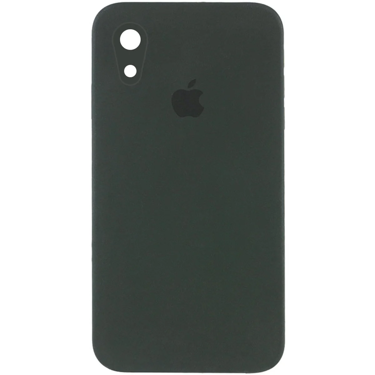 Чехол Silicone Case Square Full Camera Protective (AA) для Apple iPhone XR (6.1") Зеленый / Black Green