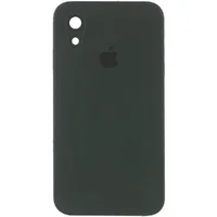 Чехол Silicone Case Square Full Camera Protective (AA) для Apple iPhone XR (6.1") Зеленый / Black Green