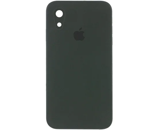 Чехол Silicone Case Square Full Camera Protective (AA) для Apple iPhone XR (6.1") Зеленый / Black Green