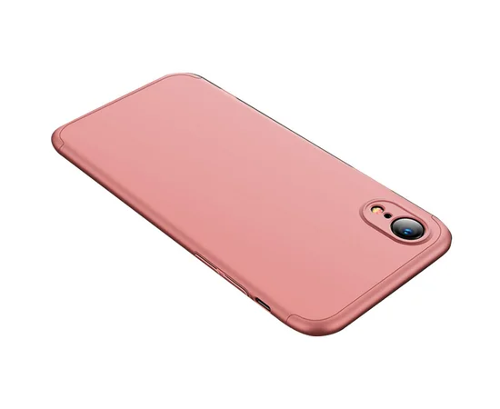 Пластиковая накладка GKK LikGus 360 градусов (opp) для Apple iPhone XR (6.1") Розовый / Rose gold