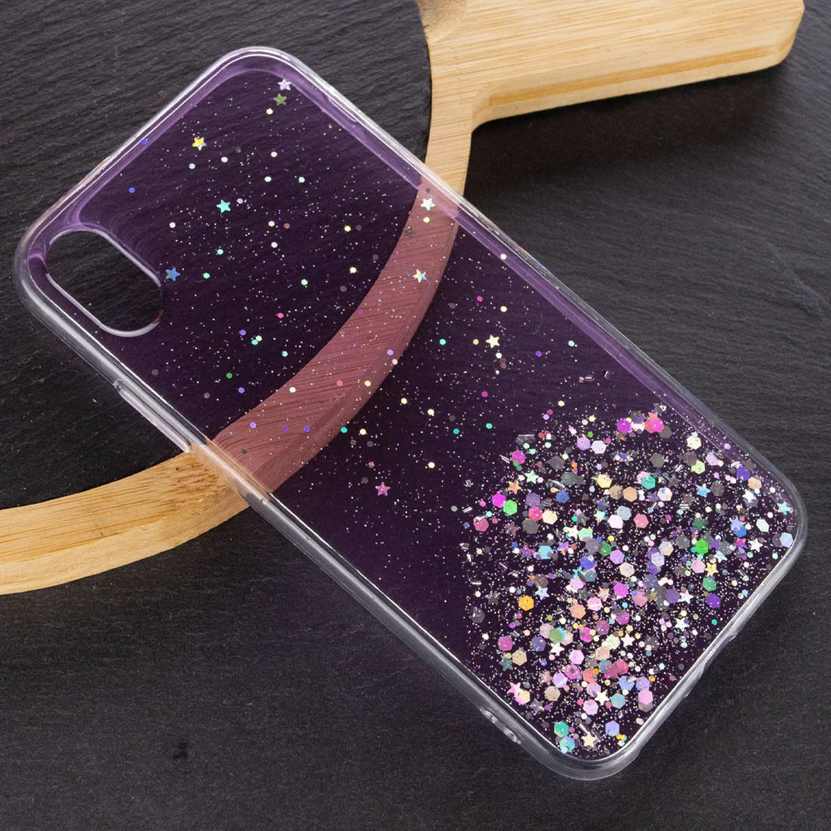 TPU чохол Star Glitter для Apple iPhone XR (6.1 ") Прозорий / Бузковий