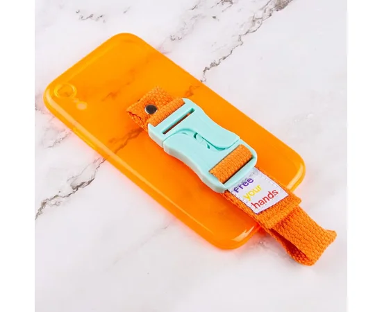 Чехол Handfree с цветным ремешком для Apple iPhone XR (6.1") Оранжевый