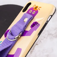 Чохол Funny Holder з кольоровим ремінцем для Apple iPhone XR (6.1") Жовтий / Фіолетовий