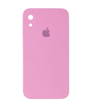 Чехол Silicone Case Square Full Camera Protective (AA) для Apple iPhone XR (6.1") Розовый / Light pink