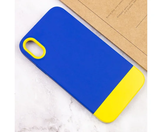 Чехол TPU+PC Bichromatic для Apple iPhone XR (6.1") Navy Blue / Yellow