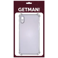 TPU чехол GETMAN Ease logo усиленные углы для Apple iPhone XR (6.1") Серый (прозрачный)