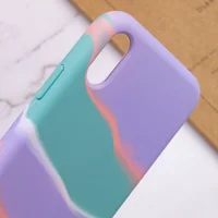 Чохол Silicone case full Aquarelle для Apple iPhone XR (6.1") Бірюзово-бузковий