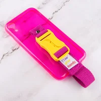 Чохол Handfree з кольоровим ремінцем для Apple iPhone XR (6.1") Рожевий