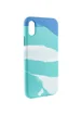 Чехол Silicone case full Aquarelle для Apple iPhone XR (6.1") Бирюзово-белый