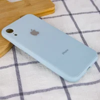 TPU+Glass чехол GLOSSY Logo Full camera (opp) для Apple iPhone XR (6.1") Голубой