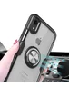 TPU+PC чехол Deen CrystalRing for Magnet (opp) для Apple iPhone XR (6.1") Бесцветный / Черный